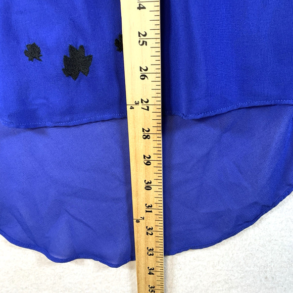 Womens Sheer Chiffon Tunic Top Sz M Cobalt Blue Whimsigoth‎ Fairy Grunge Witchy - Picture 9 of 15